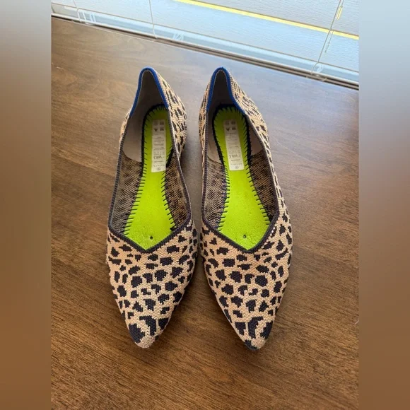 Rothy’s The Point Leopard Print Flats Wm 8.5 – Sustainable Knit, Washable Shoes - Picture 3 of 5